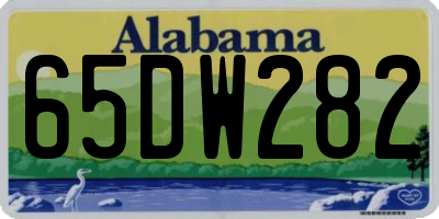 AL license plate 65DW282