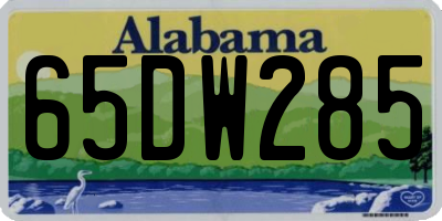AL license plate 65DW285