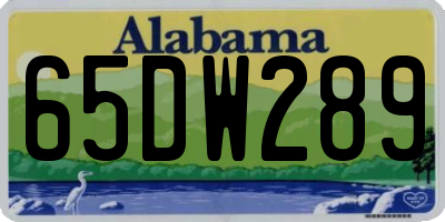 AL license plate 65DW289
