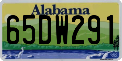 AL license plate 65DW291