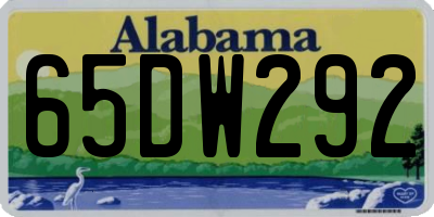 AL license plate 65DW292