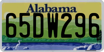 AL license plate 65DW296