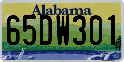 AL license plate 65DW301