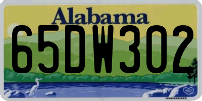 AL license plate 65DW302