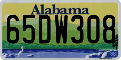 AL license plate 65DW308