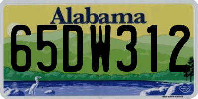 AL license plate 65DW312