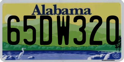 AL license plate 65DW320