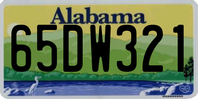 AL license plate 65DW321