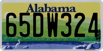 AL license plate 65DW324