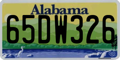 AL license plate 65DW326