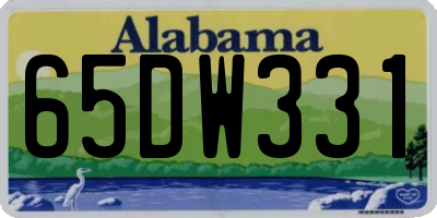 AL license plate 65DW331