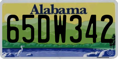 AL license plate 65DW342