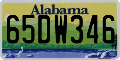 AL license plate 65DW346