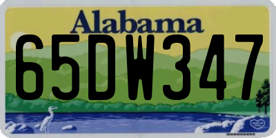 AL license plate 65DW347