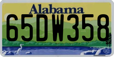 AL license plate 65DW358