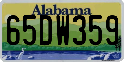 AL license plate 65DW359