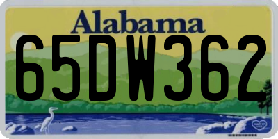 AL license plate 65DW362
