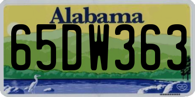 AL license plate 65DW363