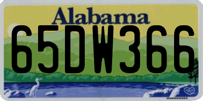 AL license plate 65DW366