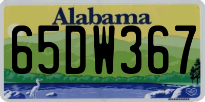 AL license plate 65DW367