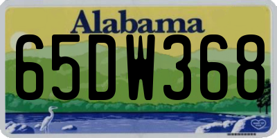 AL license plate 65DW368