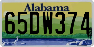 AL license plate 65DW374