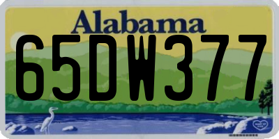 AL license plate 65DW377