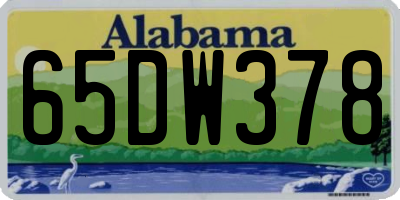 AL license plate 65DW378