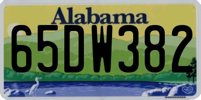 AL license plate 65DW382