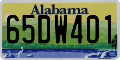 AL license plate 65DW401