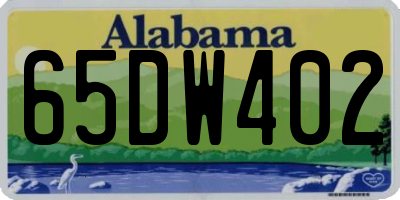 AL license plate 65DW402