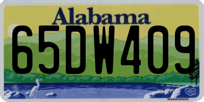 AL license plate 65DW409