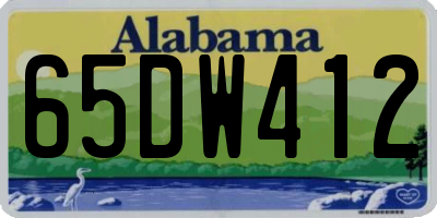 AL license plate 65DW412