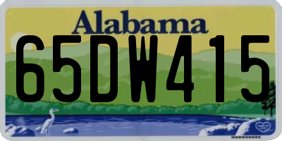 AL license plate 65DW415