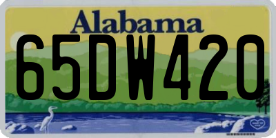 AL license plate 65DW420