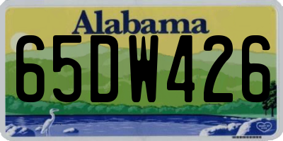 AL license plate 65DW426
