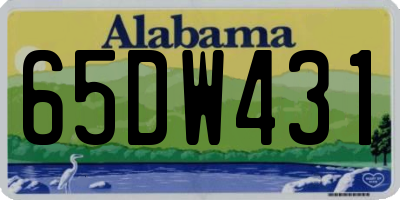 AL license plate 65DW431