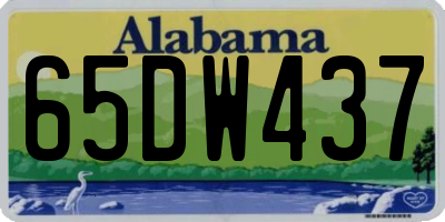 AL license plate 65DW437