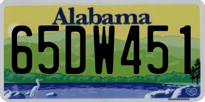 AL license plate 65DW451