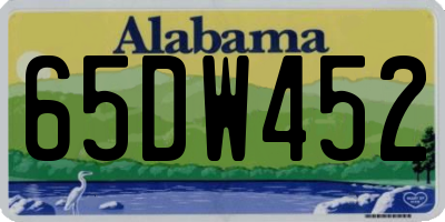 AL license plate 65DW452