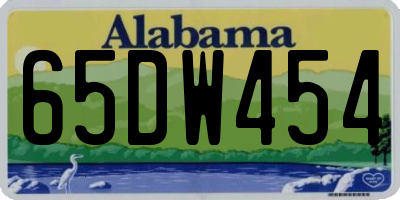 AL license plate 65DW454