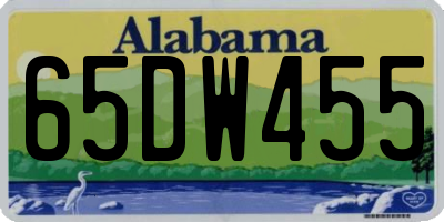 AL license plate 65DW455