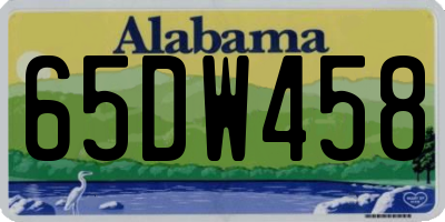 AL license plate 65DW458