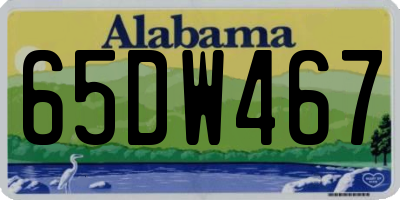 AL license plate 65DW467
