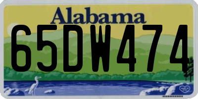 AL license plate 65DW474