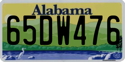 AL license plate 65DW476