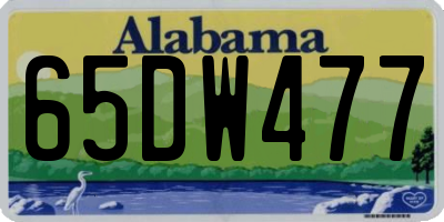 AL license plate 65DW477