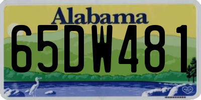 AL license plate 65DW481