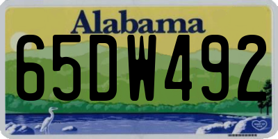 AL license plate 65DW492