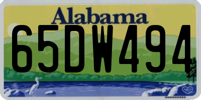 AL license plate 65DW494